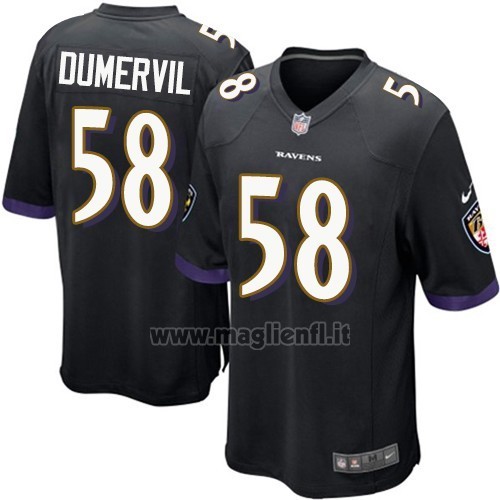 Maglia NFL Game Baltimore Ravens Dumervil Nero